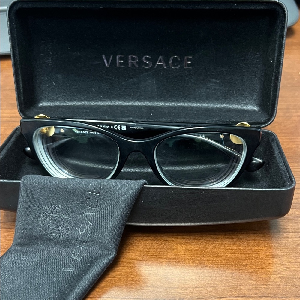 Versace Black Eyewear with Case